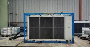 chiller installation at manufacturing plant