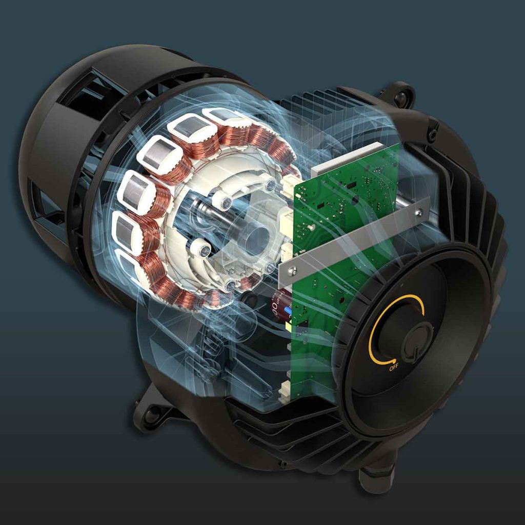 Xray showing the front of the sidekick barrel fan magnet motor